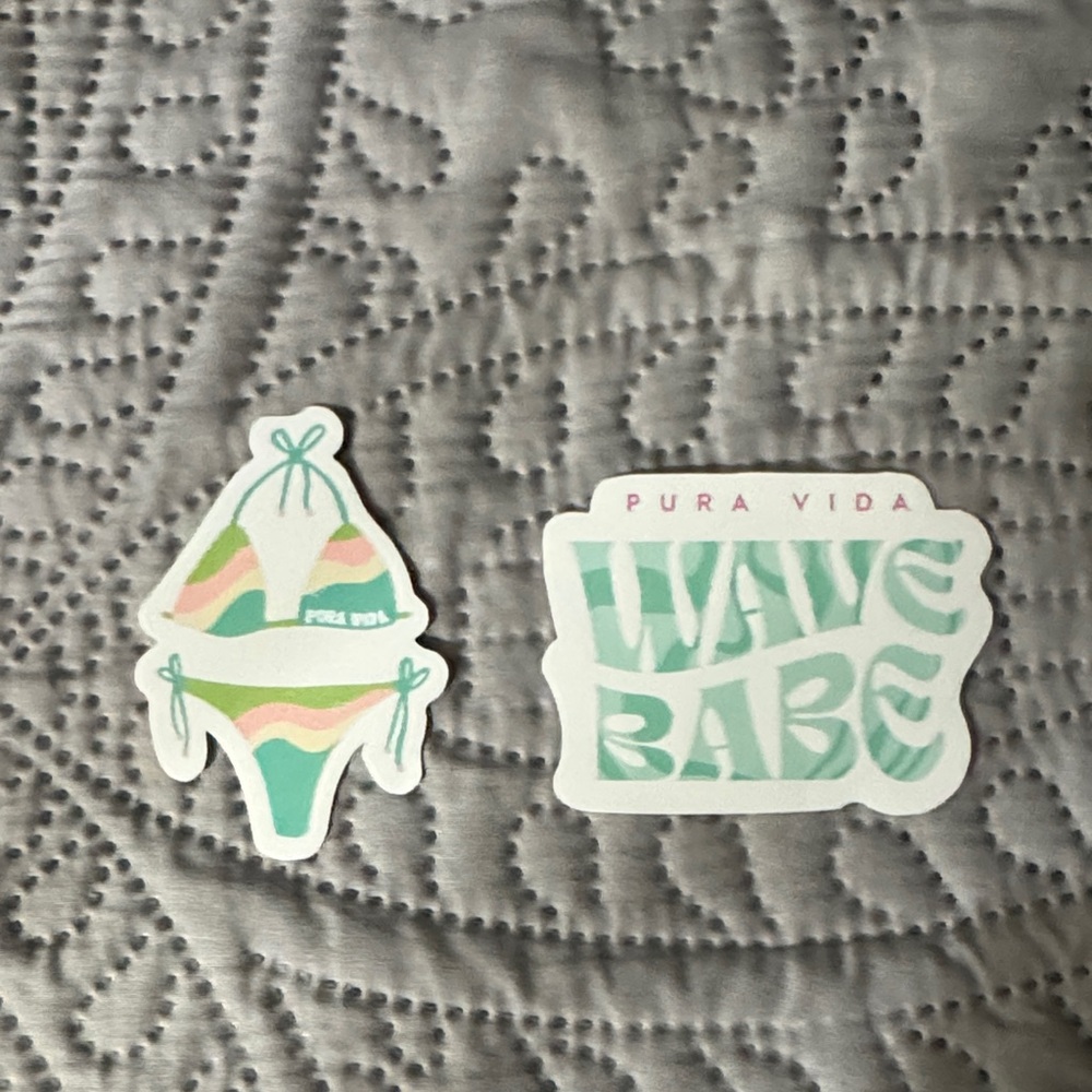 Pura Vida Pastel Bikini and Wave Babe Stickers